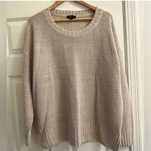 J CREW Beach Crewneck Sweater Size XL in FLAX color EUC